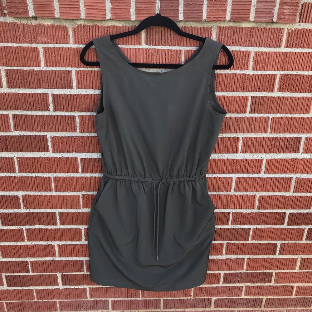 Calvin Klein Olive Green Sleeveless Drawstring Mini Dress size 6